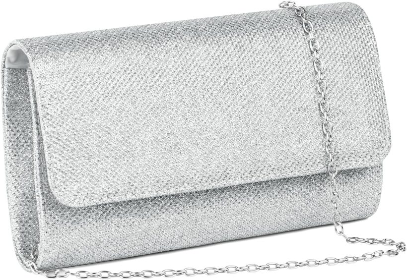 Evening Bag Clutch Purses for Women, Rhinestones Purse, Sparkling Envelope Evening Bag with Detachable Chain
