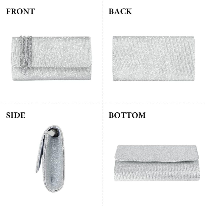 Evening Bag Clutch Purses for Women, Rhinestones Purse, Sparkling Envelope Evening Bag with Detachable Chain - Image 4